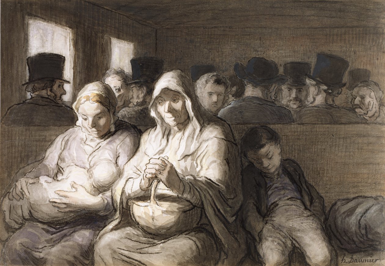 Tredje klasse-vognen av Honoré Daumier