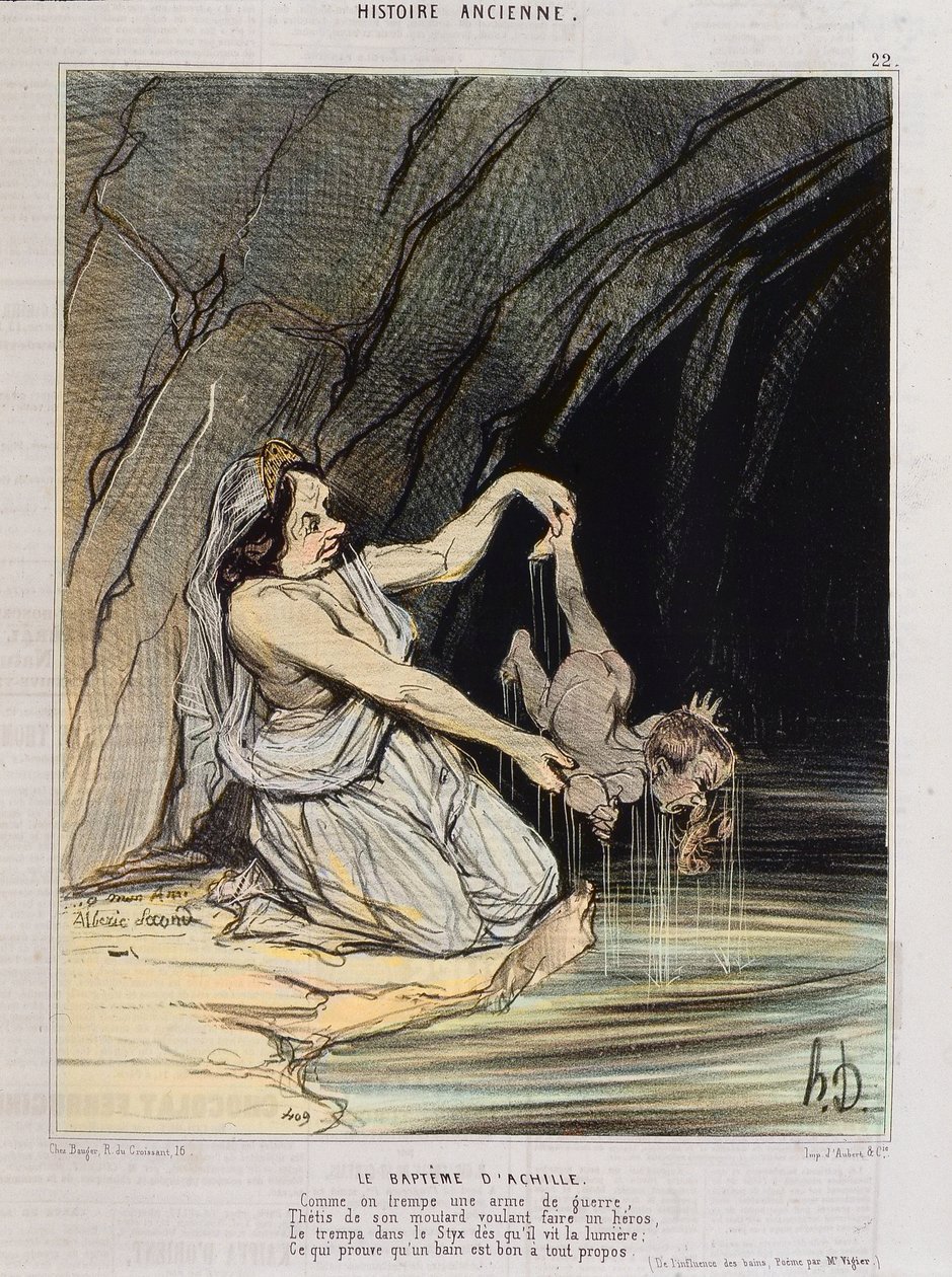 Dåpen til Achilles - i "" Charivari "" v.1840 - Honore Daumier av Honoré Daumier