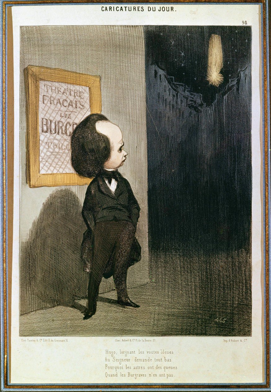 Mislykket Victor Hugos Burgraves (1802 - 1885), i 1843. Tegneserie av Honoré Daumier (1808 - 1879). Paris, Victor Hugo-museet. av Honoré Daumier
