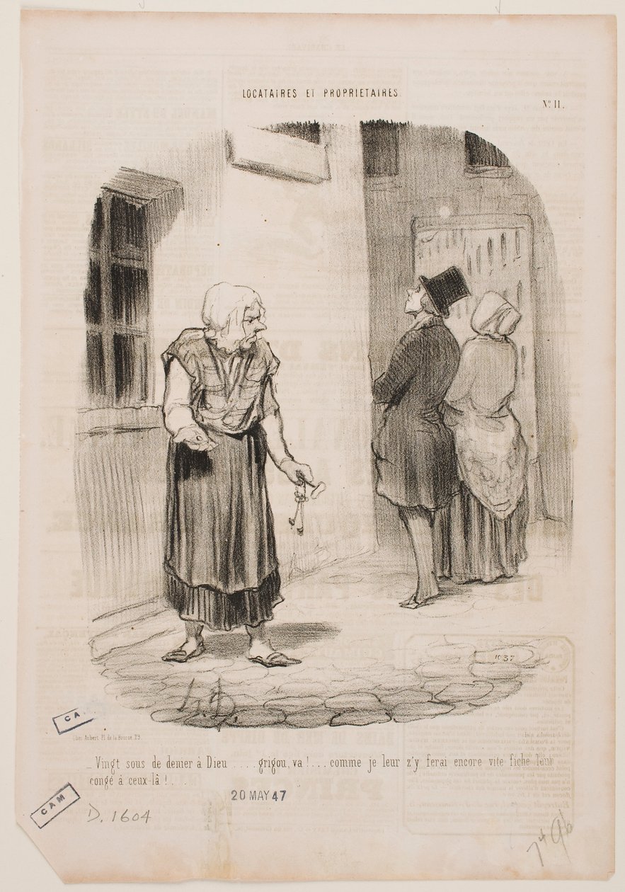 De siste tjue centene gikk til Gud... Scrooge... av Honoré Daumier