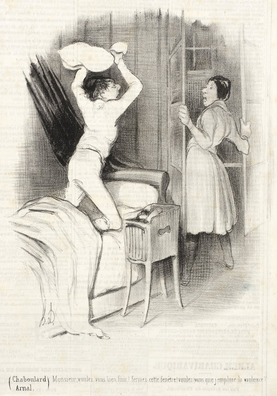 Théâtre du Vaudeville - Etter midnatt av Honoré Daumier