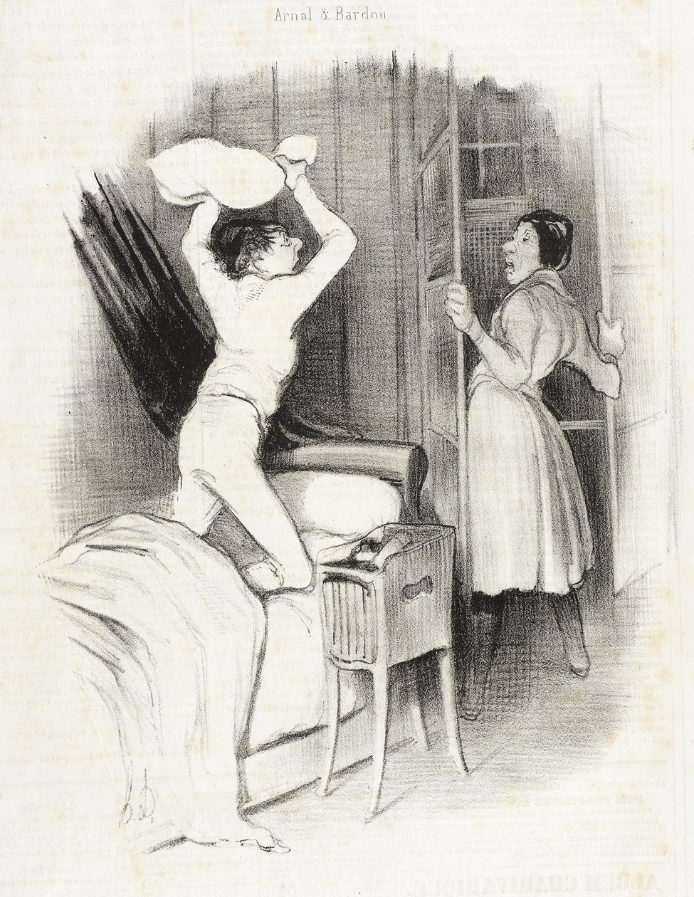 Théâtre du Vaudeville - Etter midnatt av Honoré Daumier