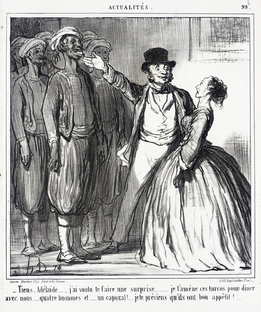 Se, Adélaïde... jeg ville overraske deg... av Honoré Daumier