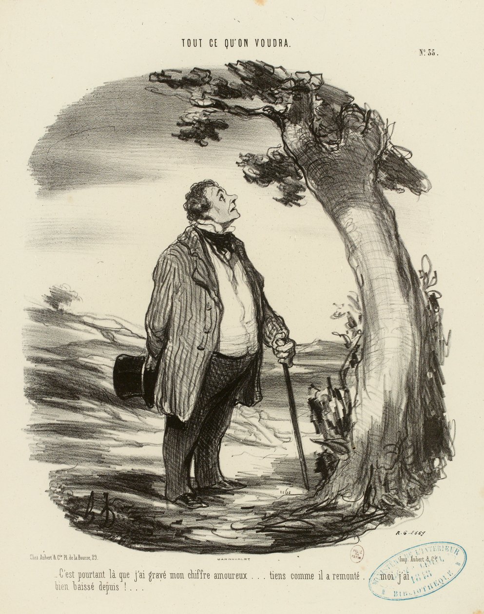 Alt man måtte ønske nr. 35: Det var likevel der jeg graverte mitt kjærlighetstegn... av Honoré Daumier