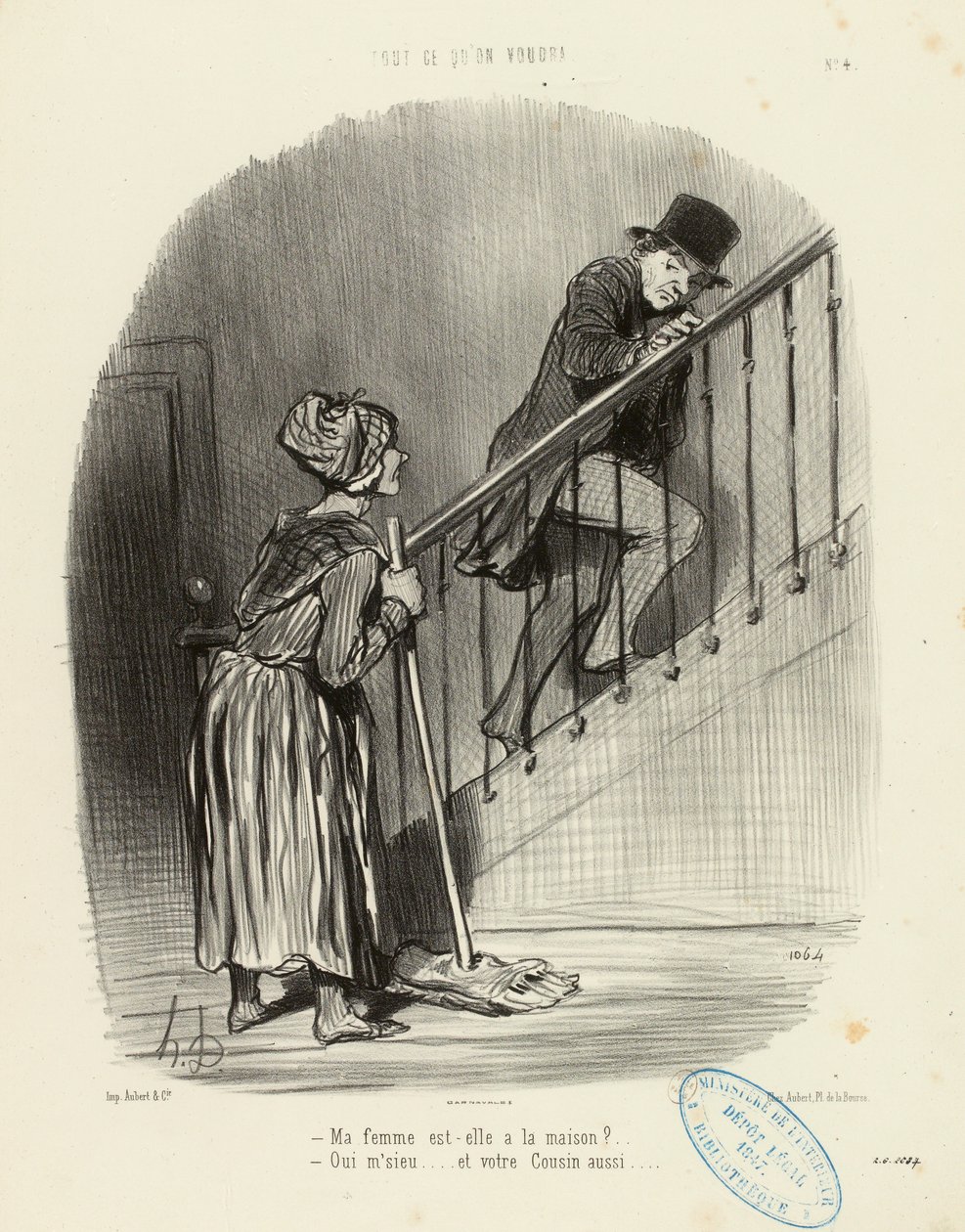 Alt man måtte ønske, nr. 4: Er kona mi hjemme? ... av Honoré Daumier