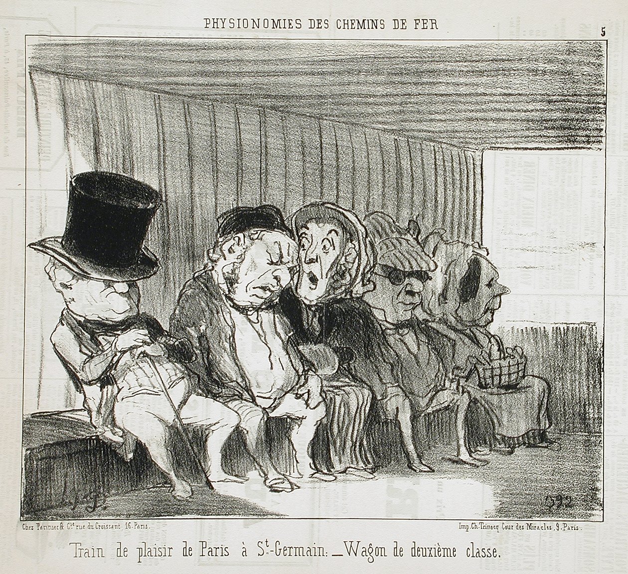 Lysttog fra Paris til Saint-Germain... av Honoré Daumier