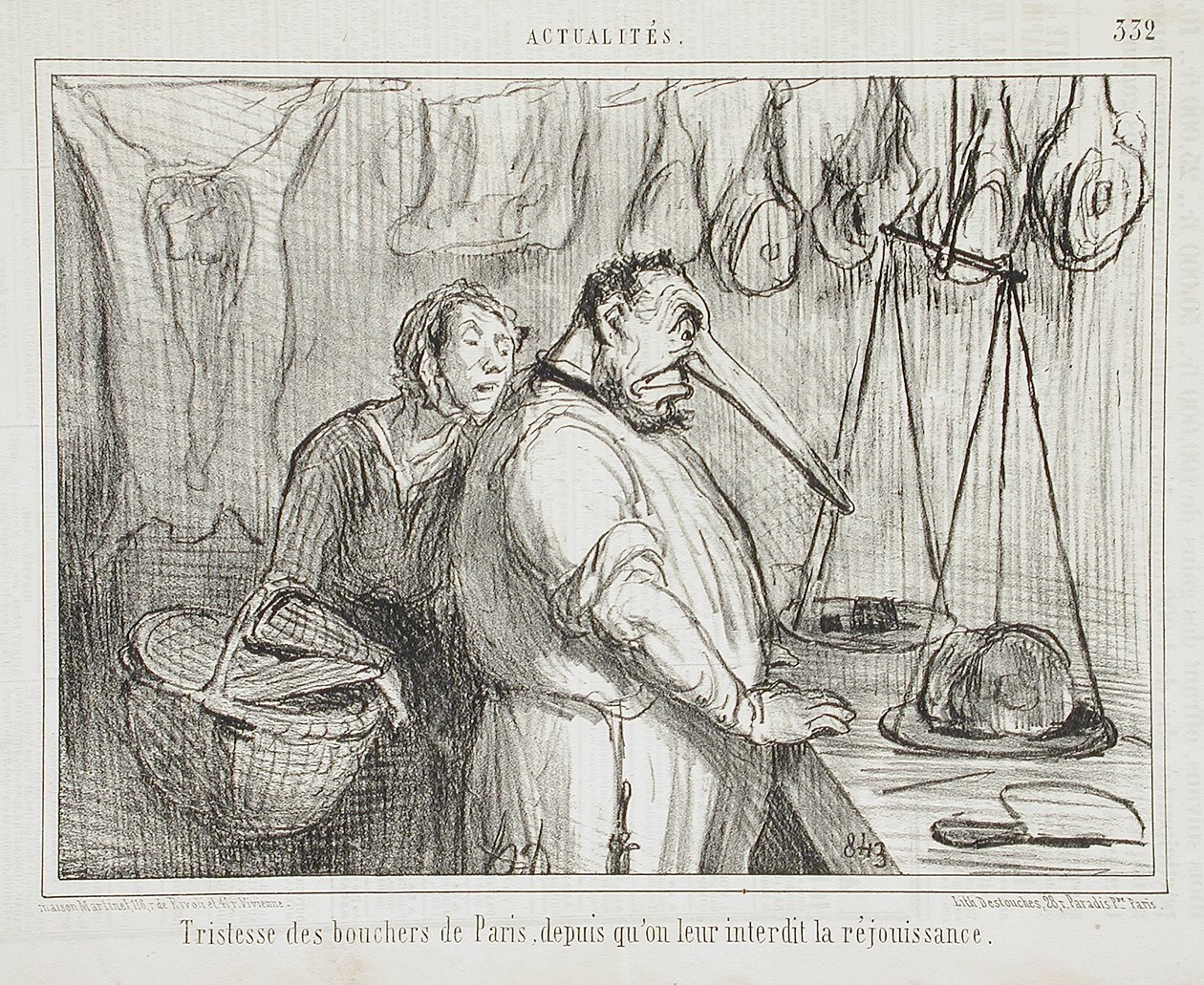 Parisiske slakteres tristhet... av Honoré Daumier