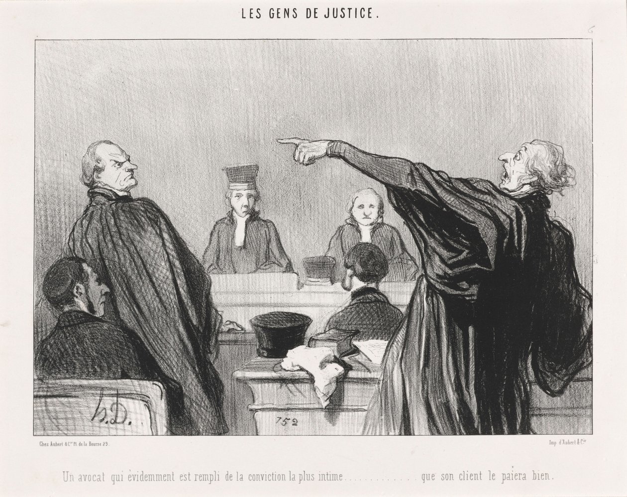 En advokat som er... fylt av den indre overbevisningen... av Honoré Daumier