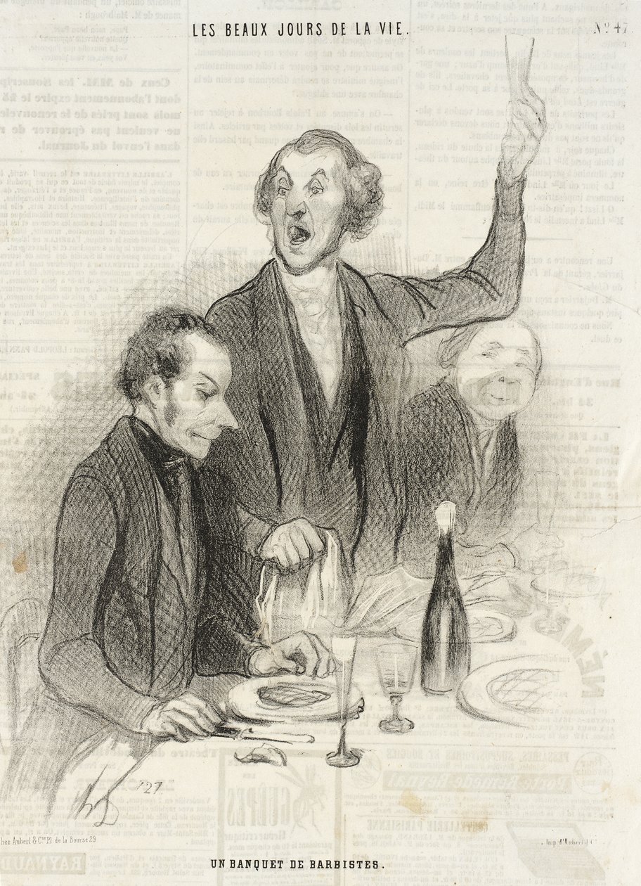 En bankett for barberere av Honoré Daumier