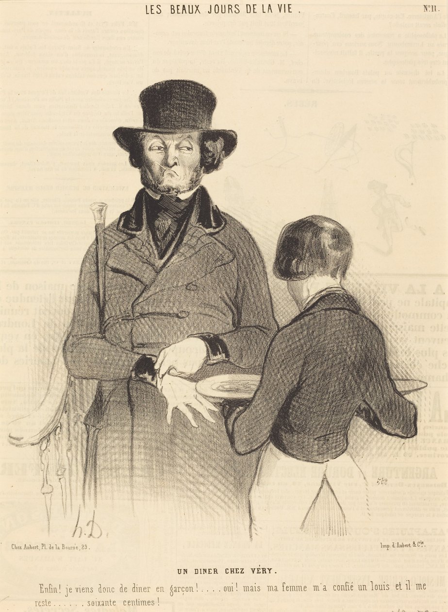 En middag hos Véry av Honoré Daumier