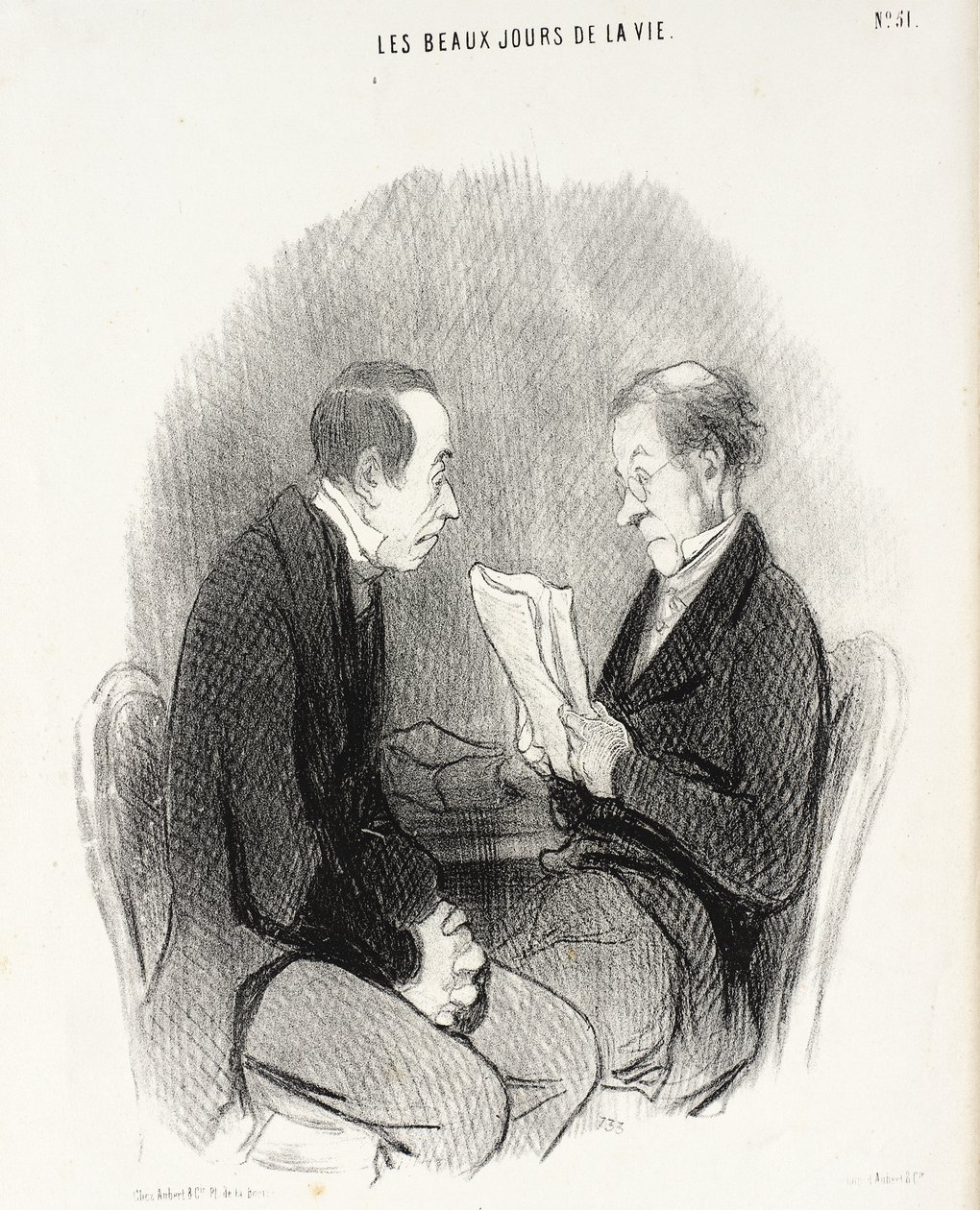 Et lett manuskript av Honoré Daumier