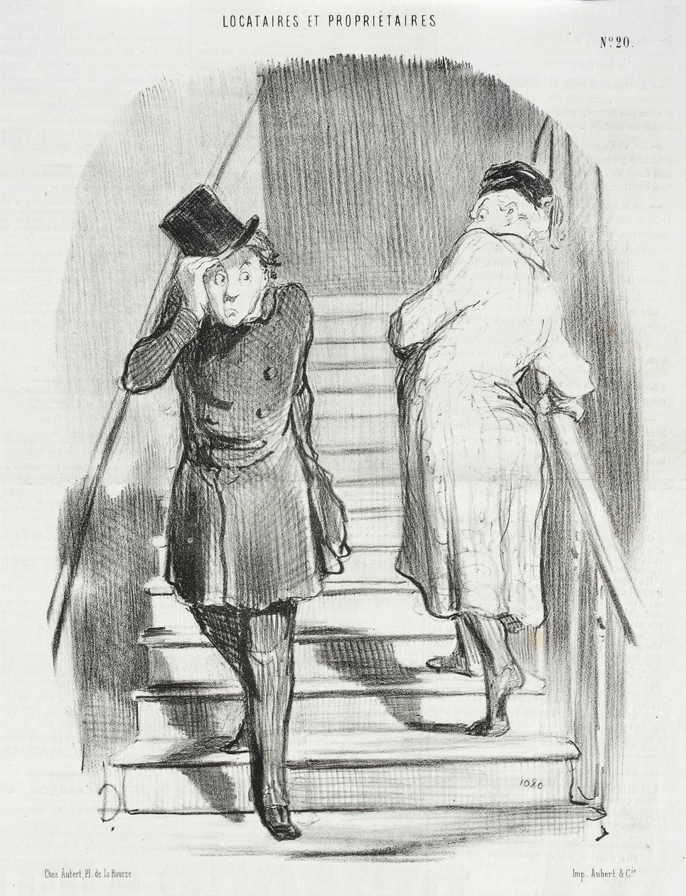 En leietaker som skylder tre avdrag av Honoré Daumier