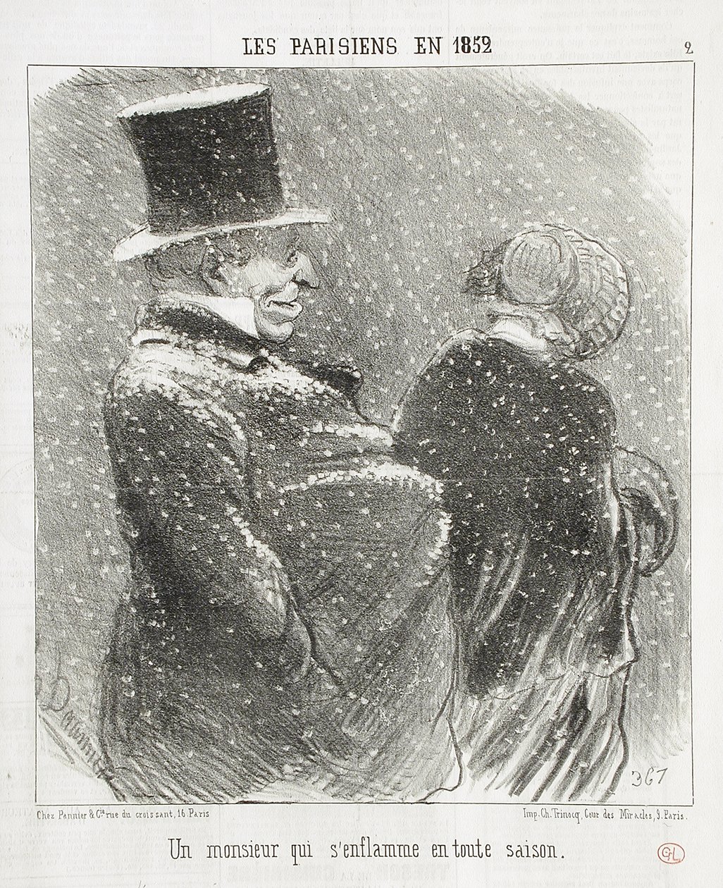En herre som tar fyr... av Honoré Daumier