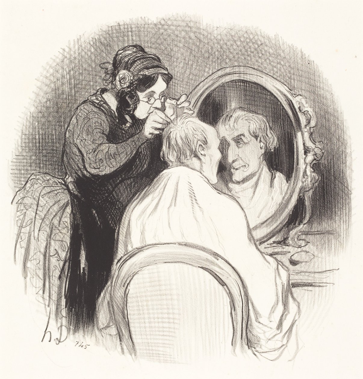 En herre som begynner å bli for ung av Honoré Daumier