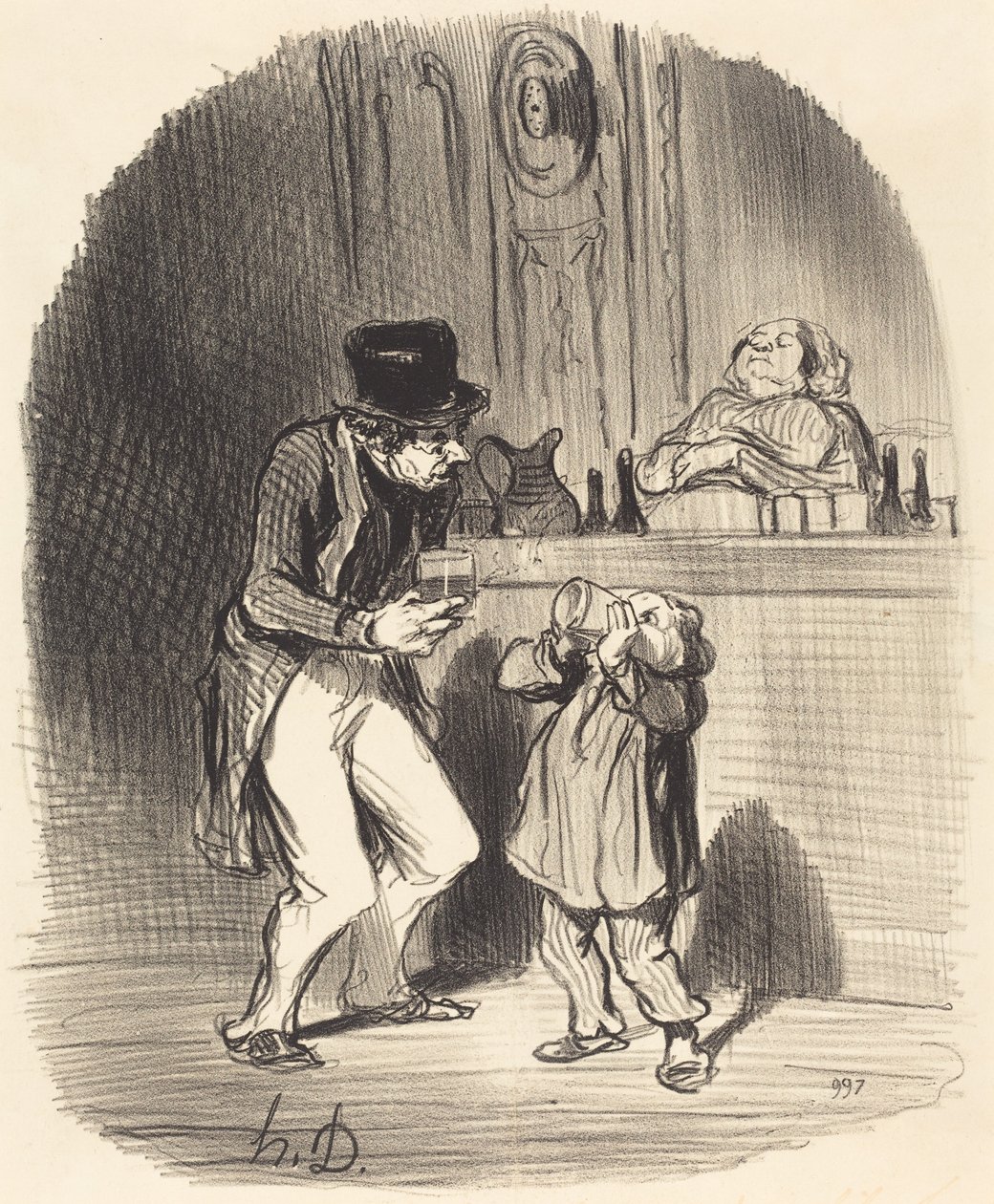 En far som lar sønnen sin die... av Honoré Daumier