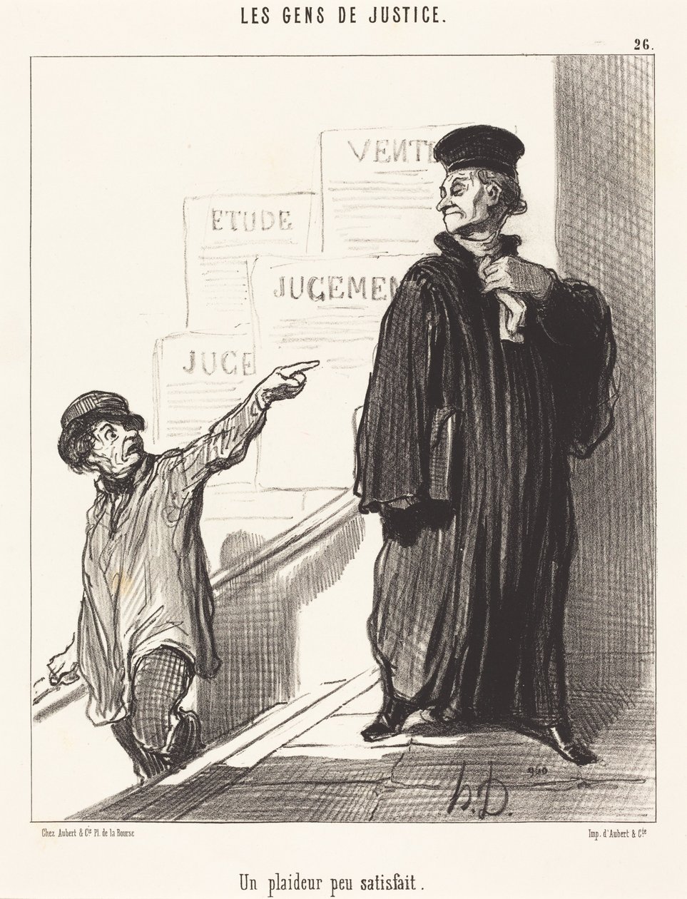 En lite tilfreds saksøker av Honoré Daumier