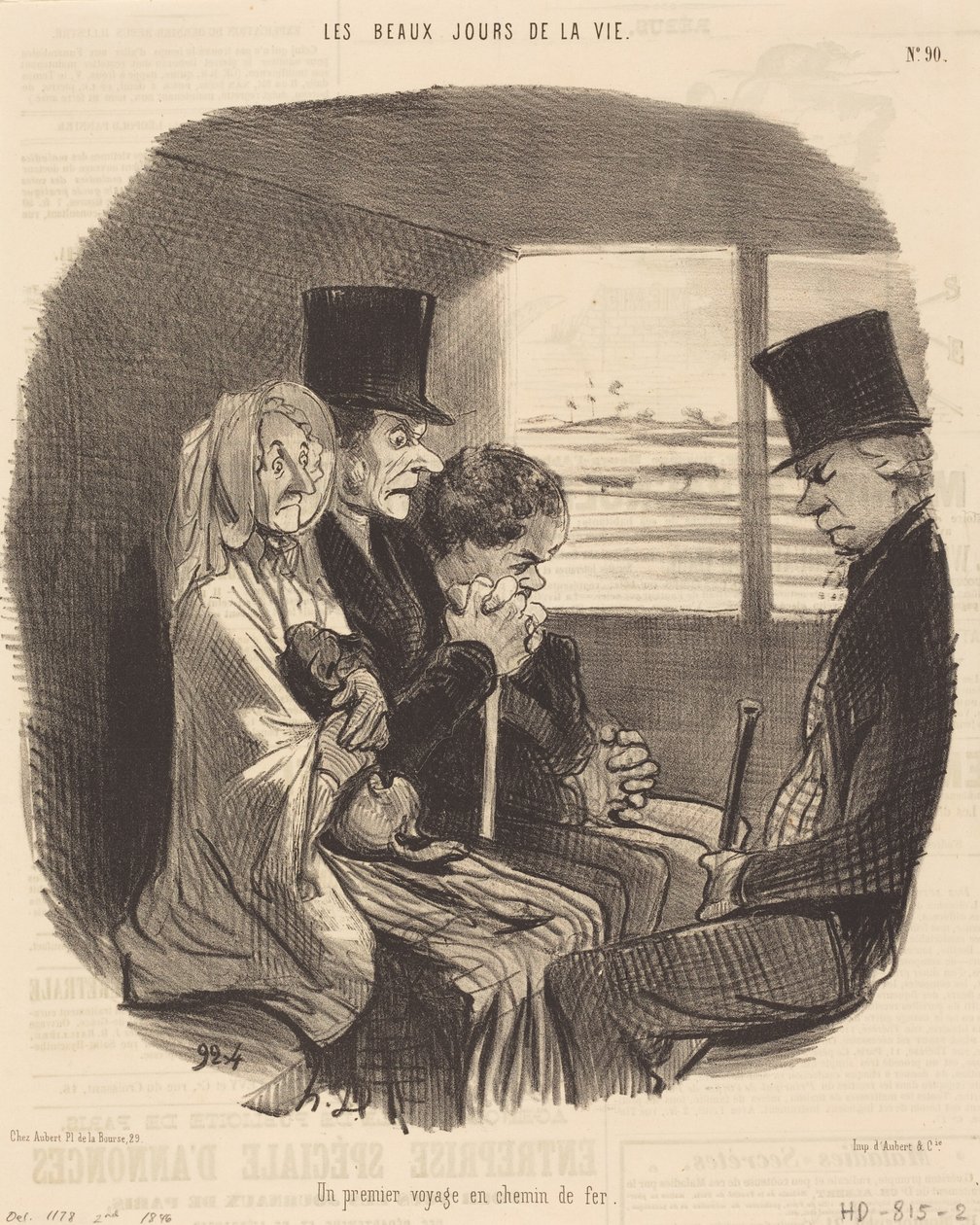 En første reise med jernbane av Honoré Daumier
