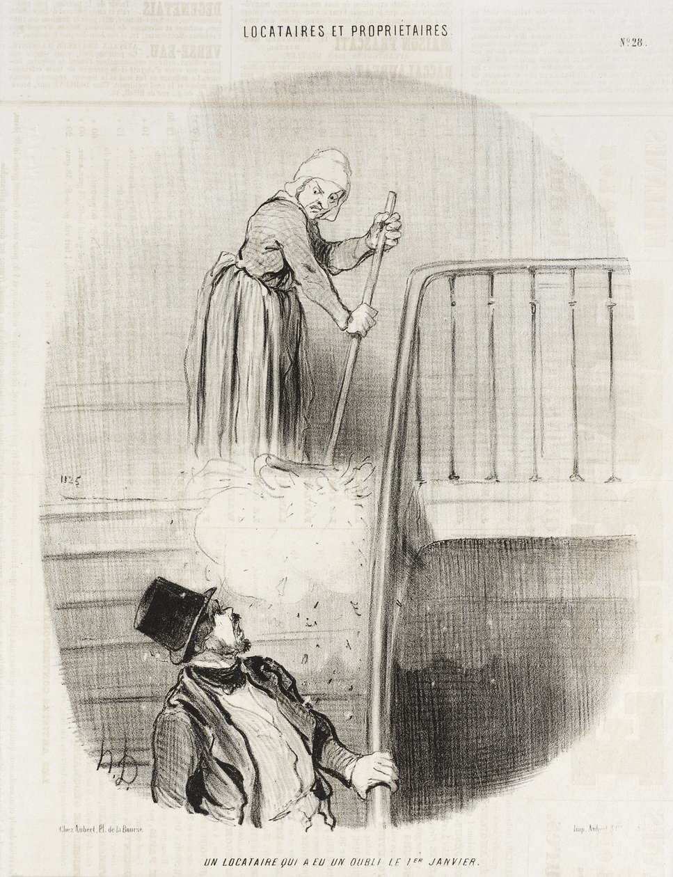 En leietaker som glemte noe 1. januar av Honoré Daumier