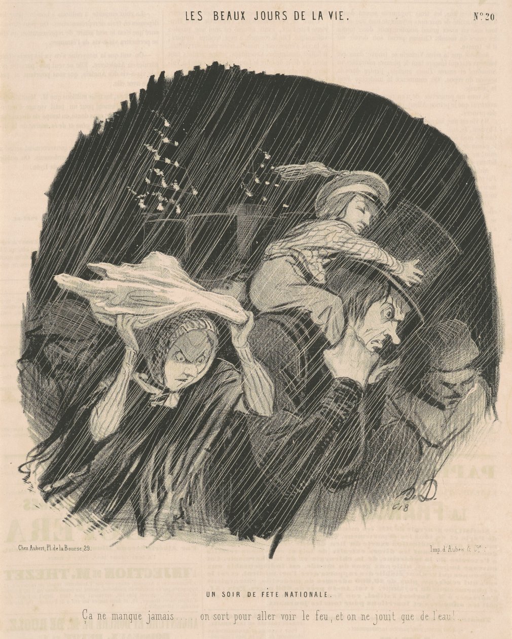 En kveld på nasjonaldagen av Honoré Daumier