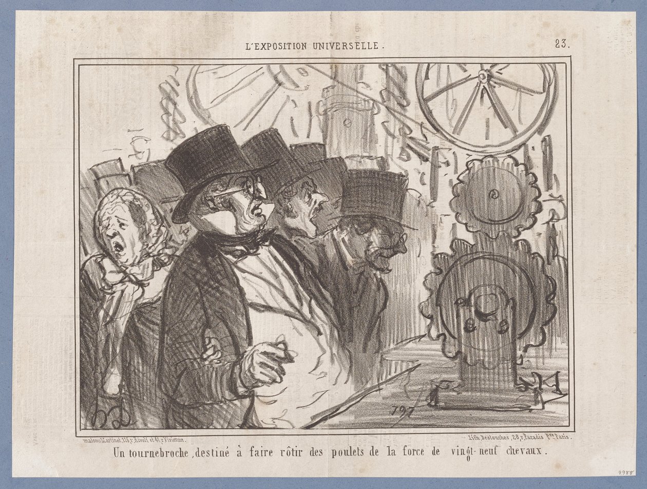En stekesnudd beregnet ... (Verdensutstillingen), fra Le Charivari av Honoré Daumier