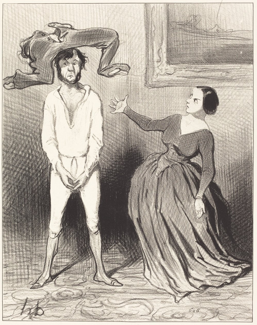 En kvinne som meg ... sy i en knapp? ... av Honoré Daumier