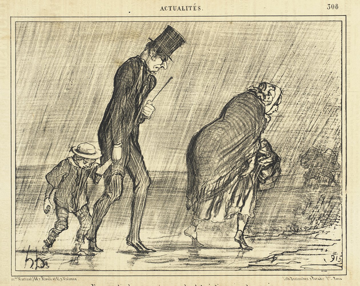 En utflukt på landet i den vakre mai måned... av Honoré Daumier