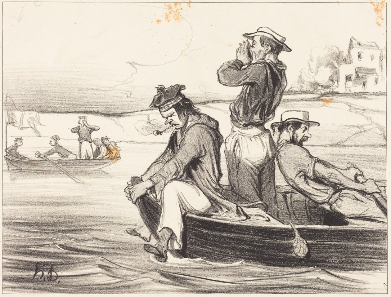 Et møte på åpent vann av Honoré Daumier