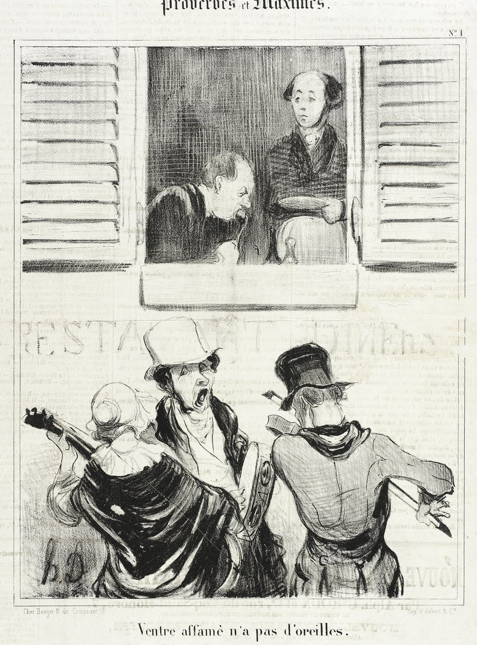 En sulten mage har ingen ører av Honoré Daumier