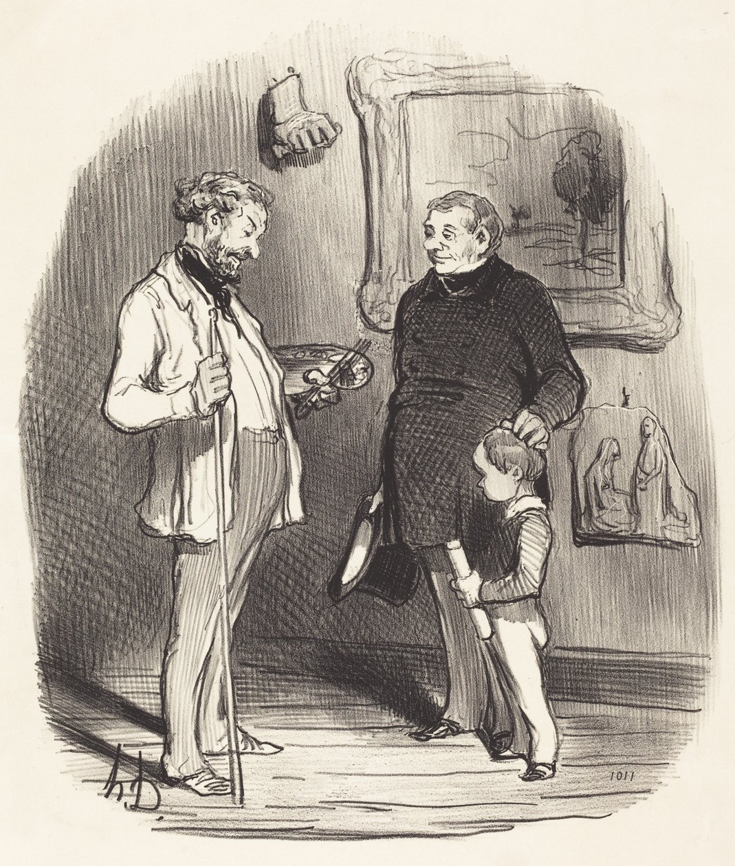 Der er min lille... hvis han ikke har nok midler... av Honoré Daumier