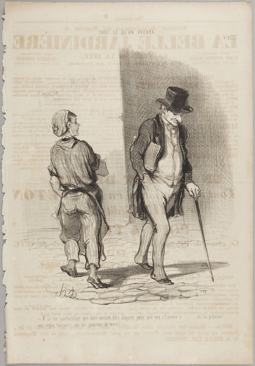 Der er en herre som fortsatt må være bekymret..., nummer 27 fra serien Alt man måtte ønske fra Le Charivari av Honoré Daumier