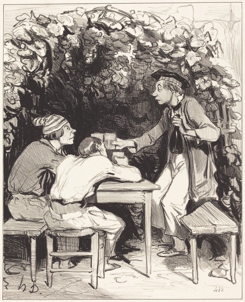 Ser du, min venn ... det finnes bare to elementer ... av lykken ... av Honoré Daumier