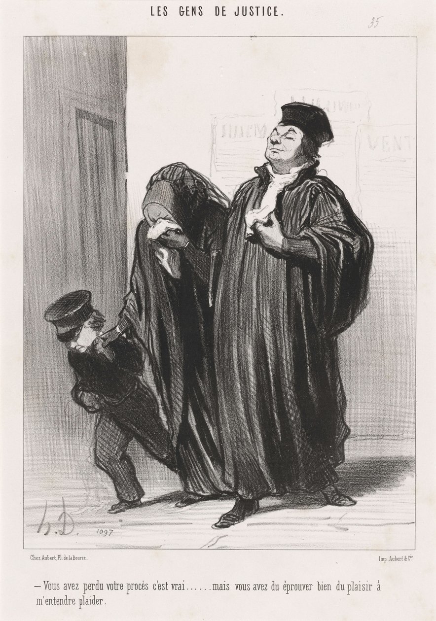 De har tapt rettssaken, det er sant... av Honoré Daumier