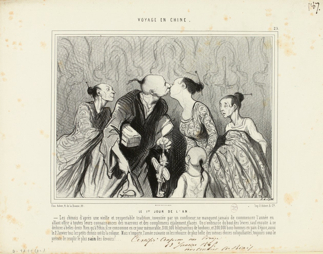 Reise til Kina nr. 25: Årets første dag. - Kineserne etter en gammel og respektabel tradisjon... av Honoré Daumier