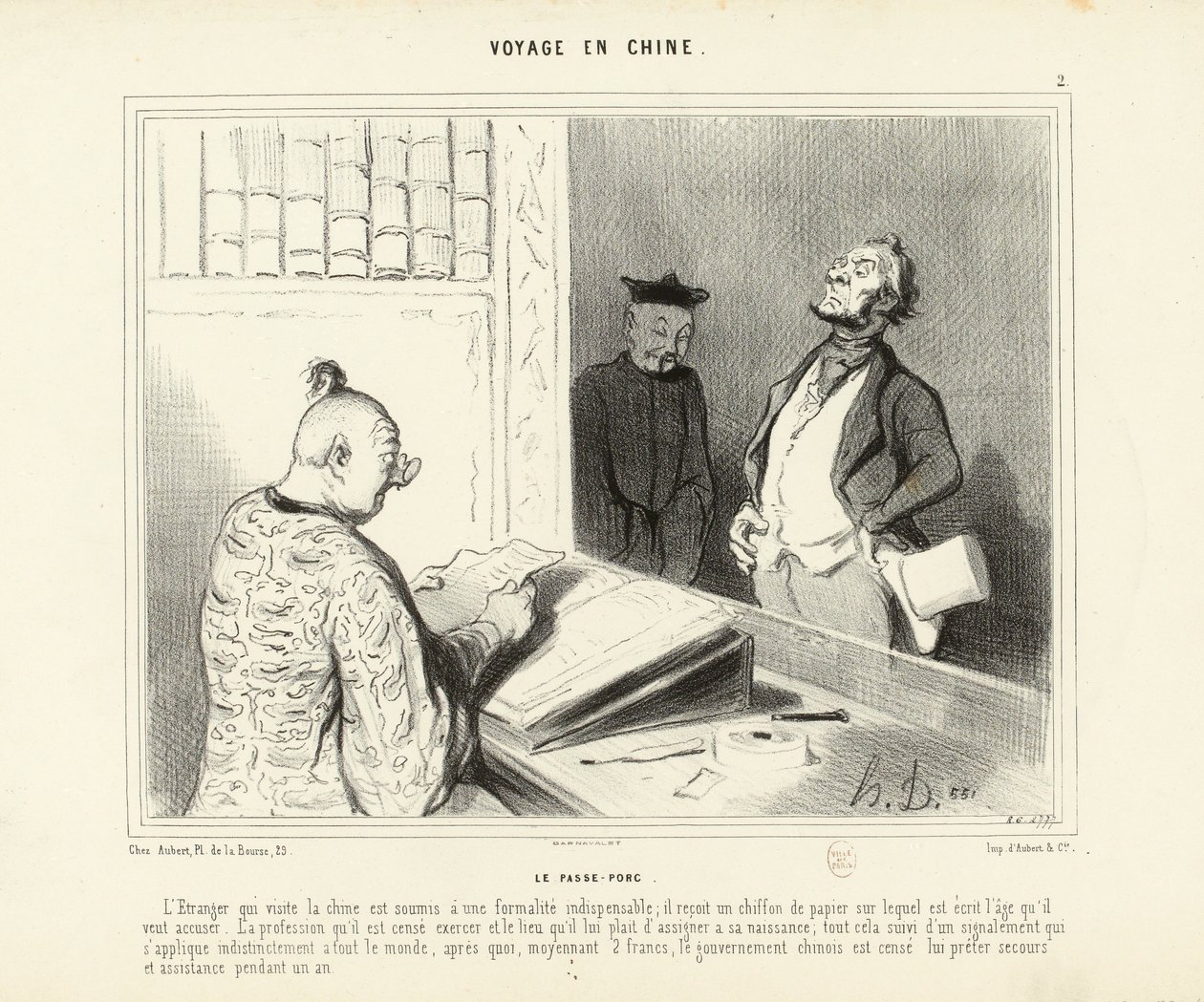 Reise til Kina nr. 2: Grise-passet. Den fremmede som besøker Kina ... av Honoré Daumier