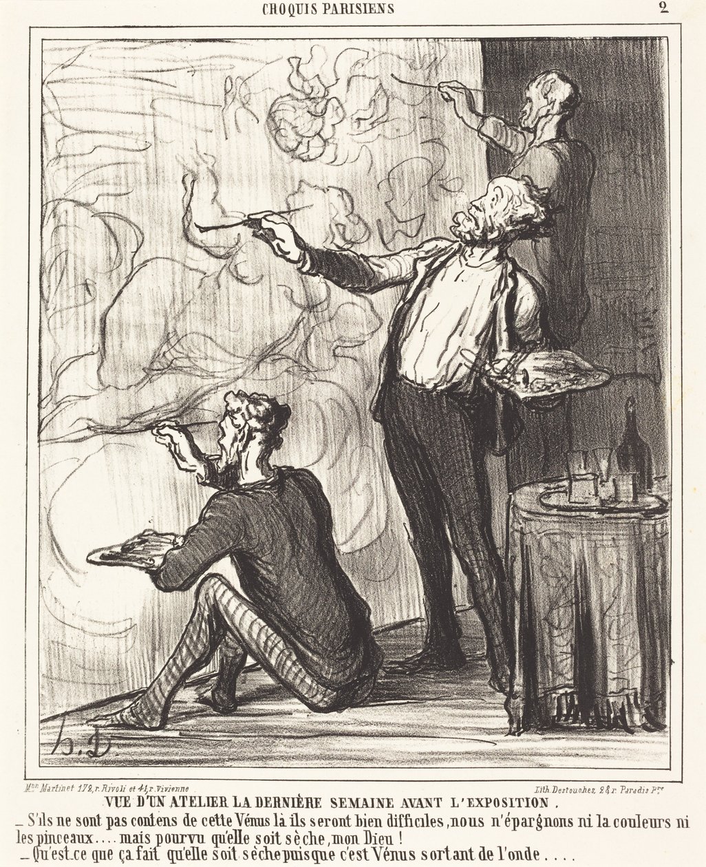 Utsikt over et atelier... før utstillingen av Honoré Daumier