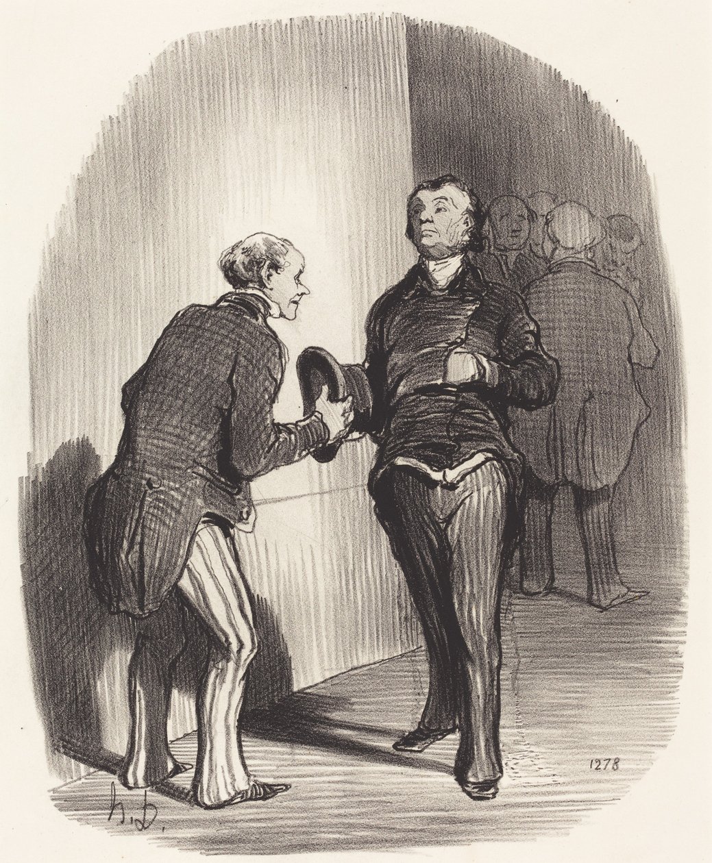Utsikt over et ministerielt forværelse... av Honoré Daumier