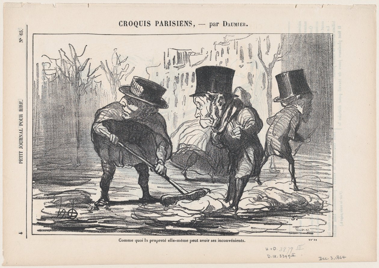 Som viser at selv renslighet kan være farlig, fra «Parisiske skisser» av Honoré Daumier