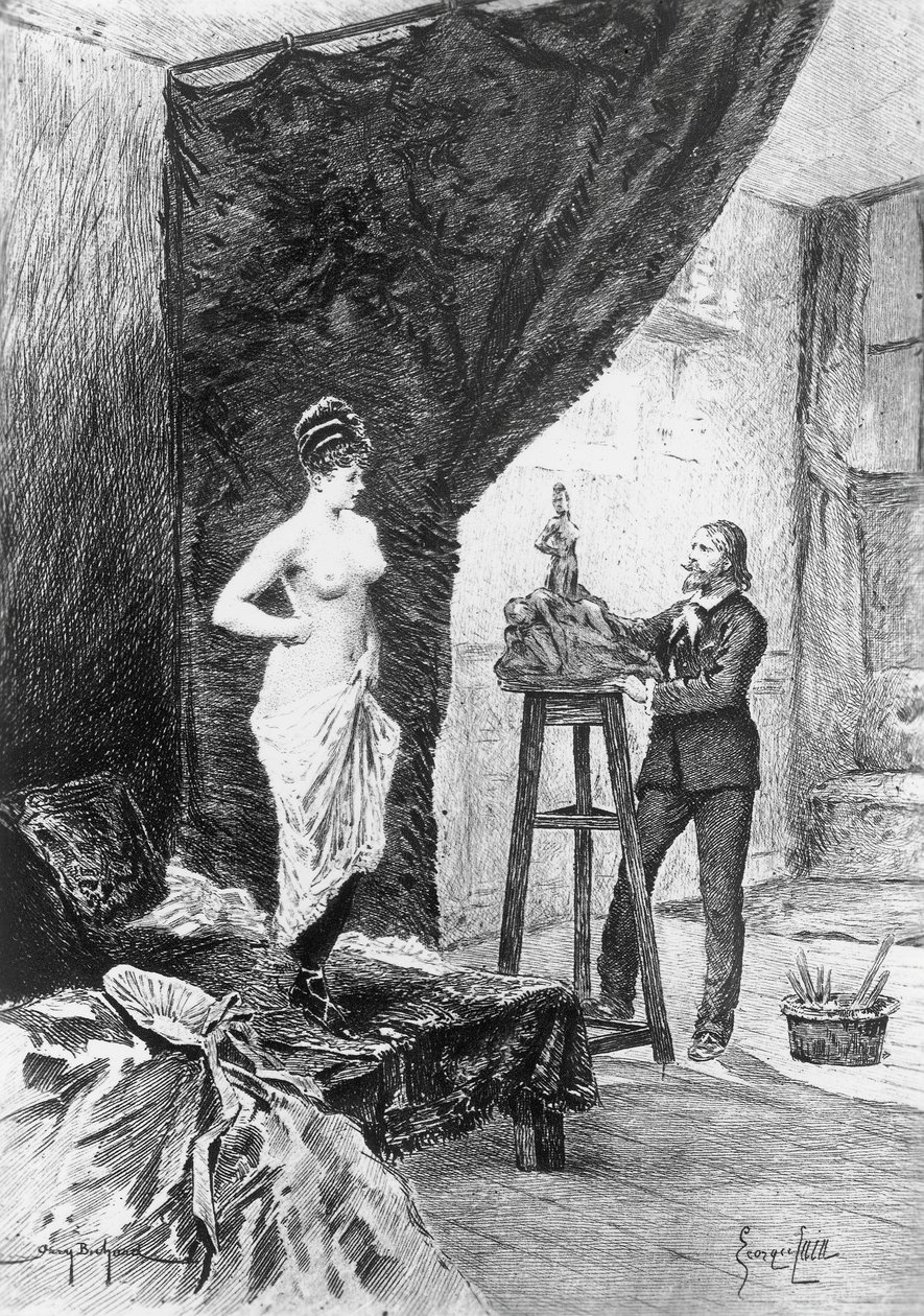 Illustrasjon av Georges Cain (1856-1919) for kusine Bette, roman av Honore de Balzac (1799-1850) fra samlingen med flere bind med tittelen Human Comedy, utgitt i 1900, Paris av Honore de Balzac