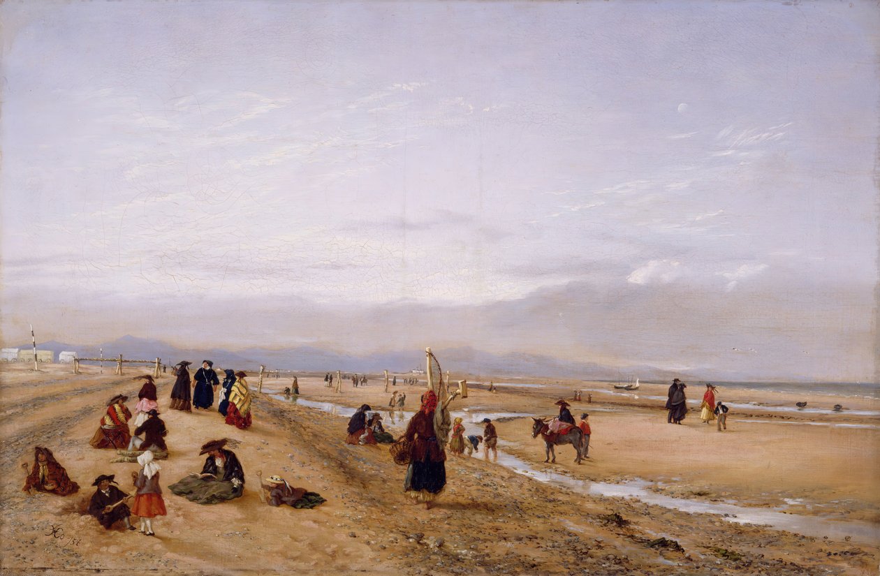 On The Sands At Rhyl, Nord-Wales, 1856. av Hopkins Horsley Hobday Horsley
