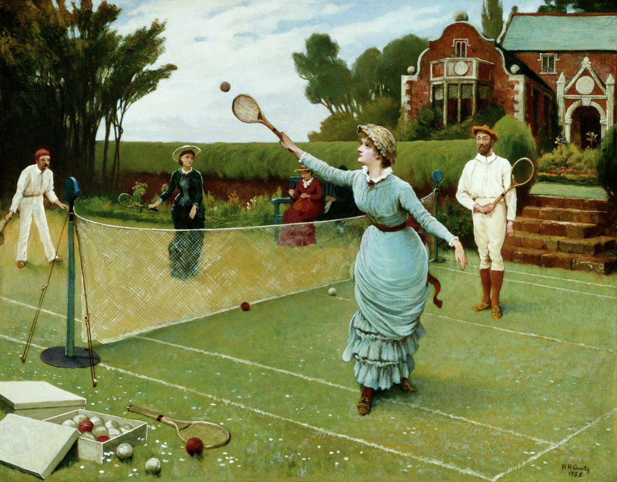 Tennisspillere, 1885 av Horace Henry Cauty