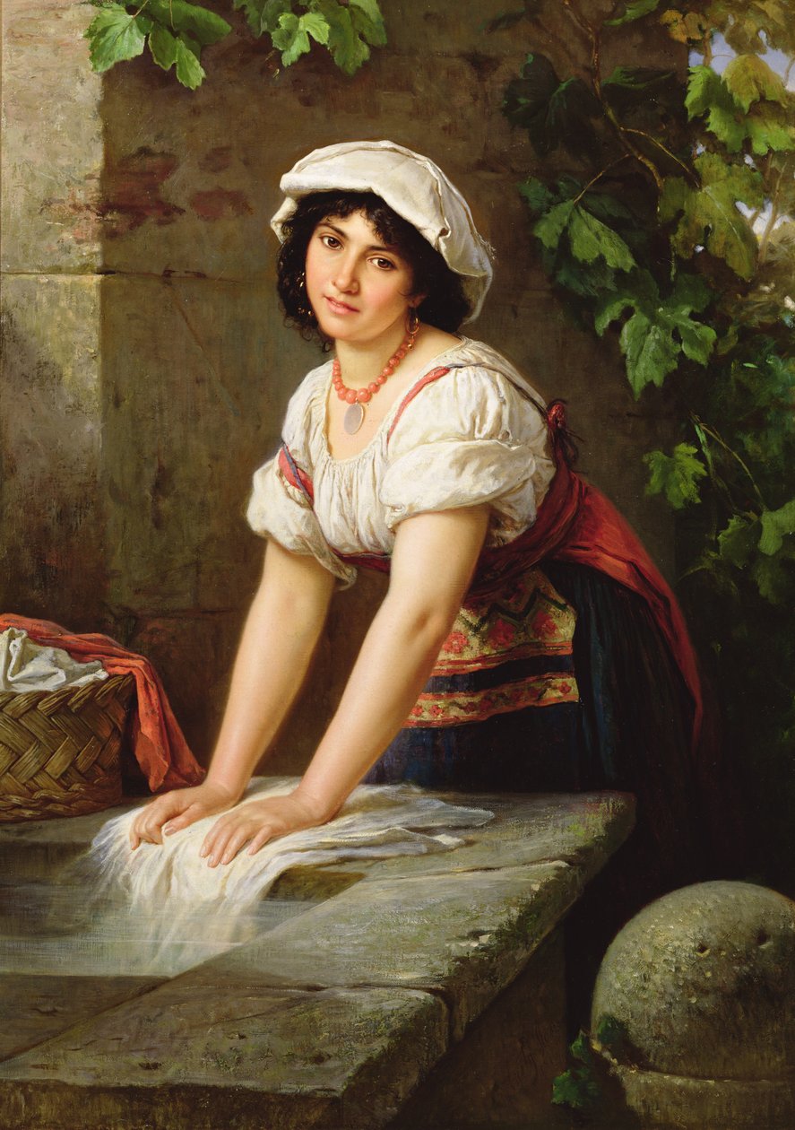 Vasking ved brønnen, 1896 av Horace Henry Cauty