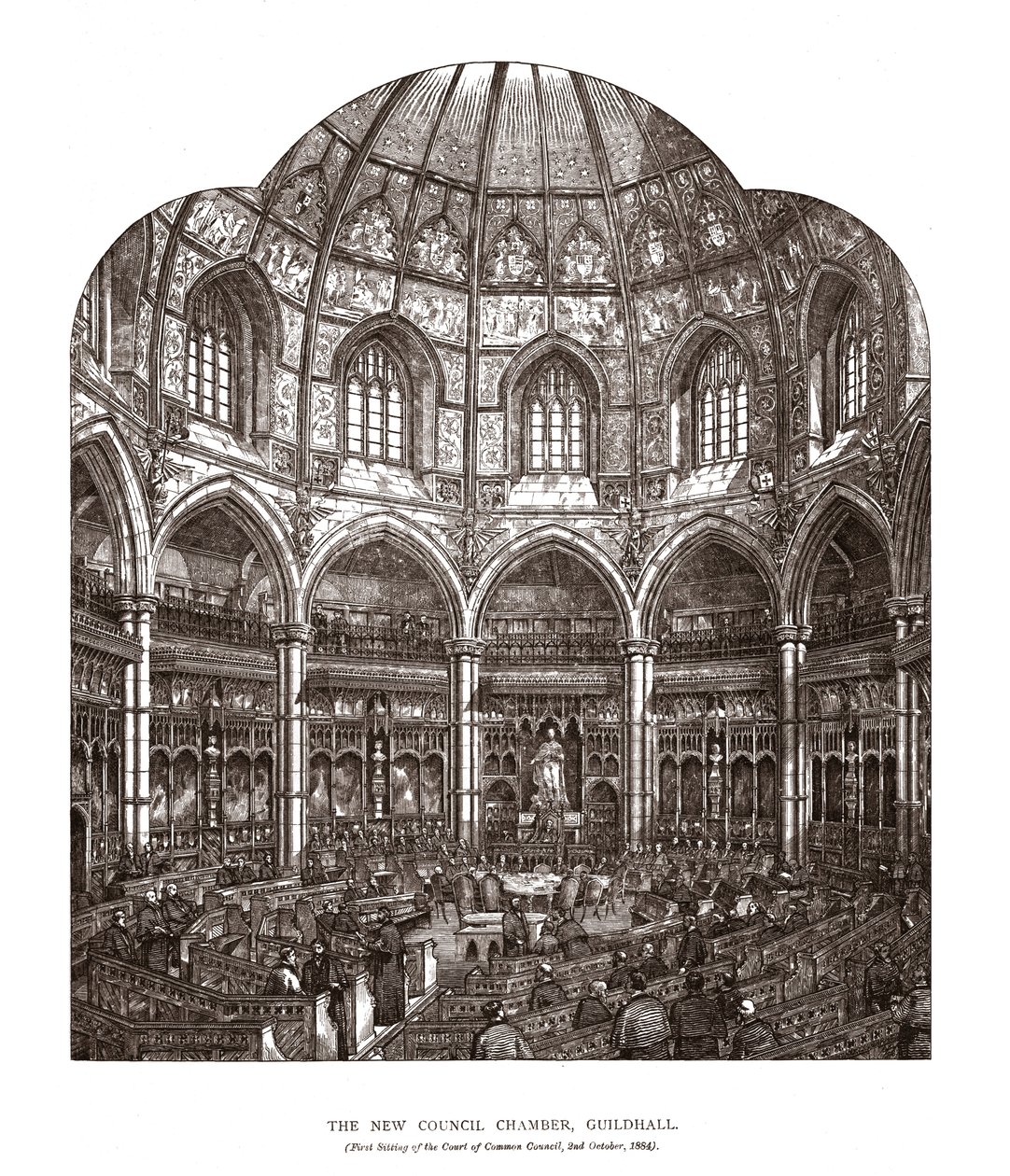The New Council Chamber Guildhall, 1884, 1886 av Horace Jones