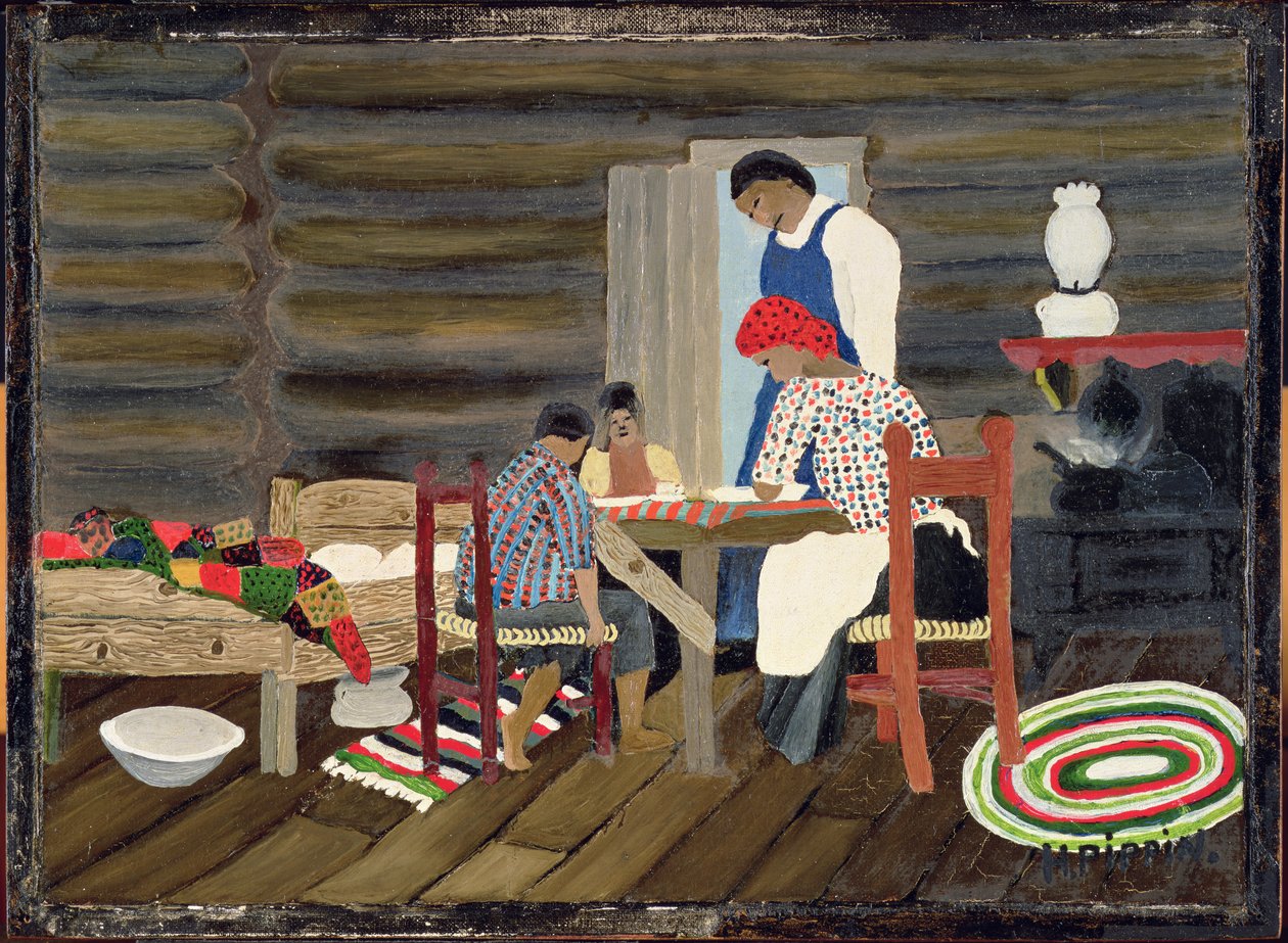 Å takke, ca. 1942 (olje på panel) av Horace Pippin