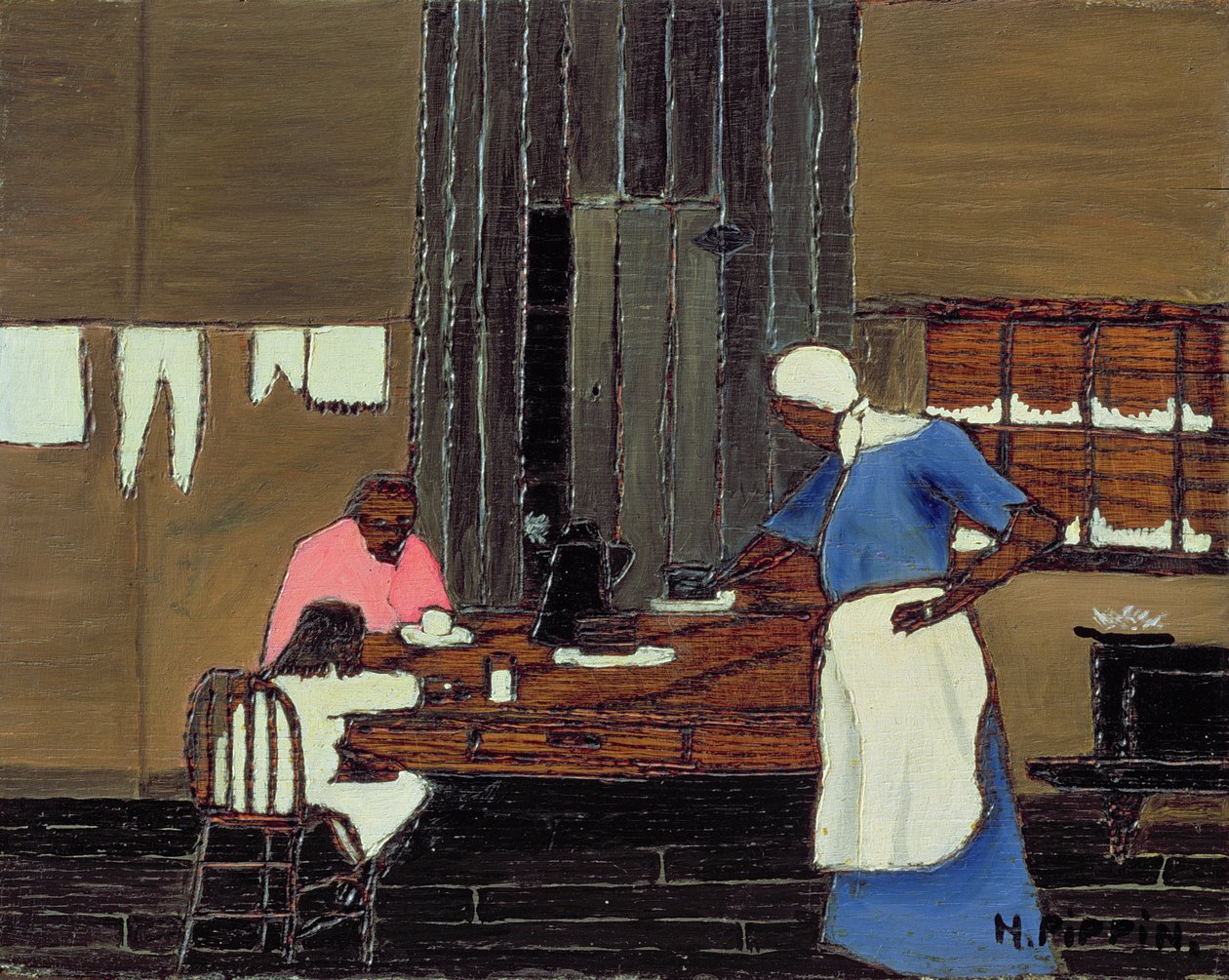 Supper Time, ca. 1940 (olje på panel) av Horace Pippin