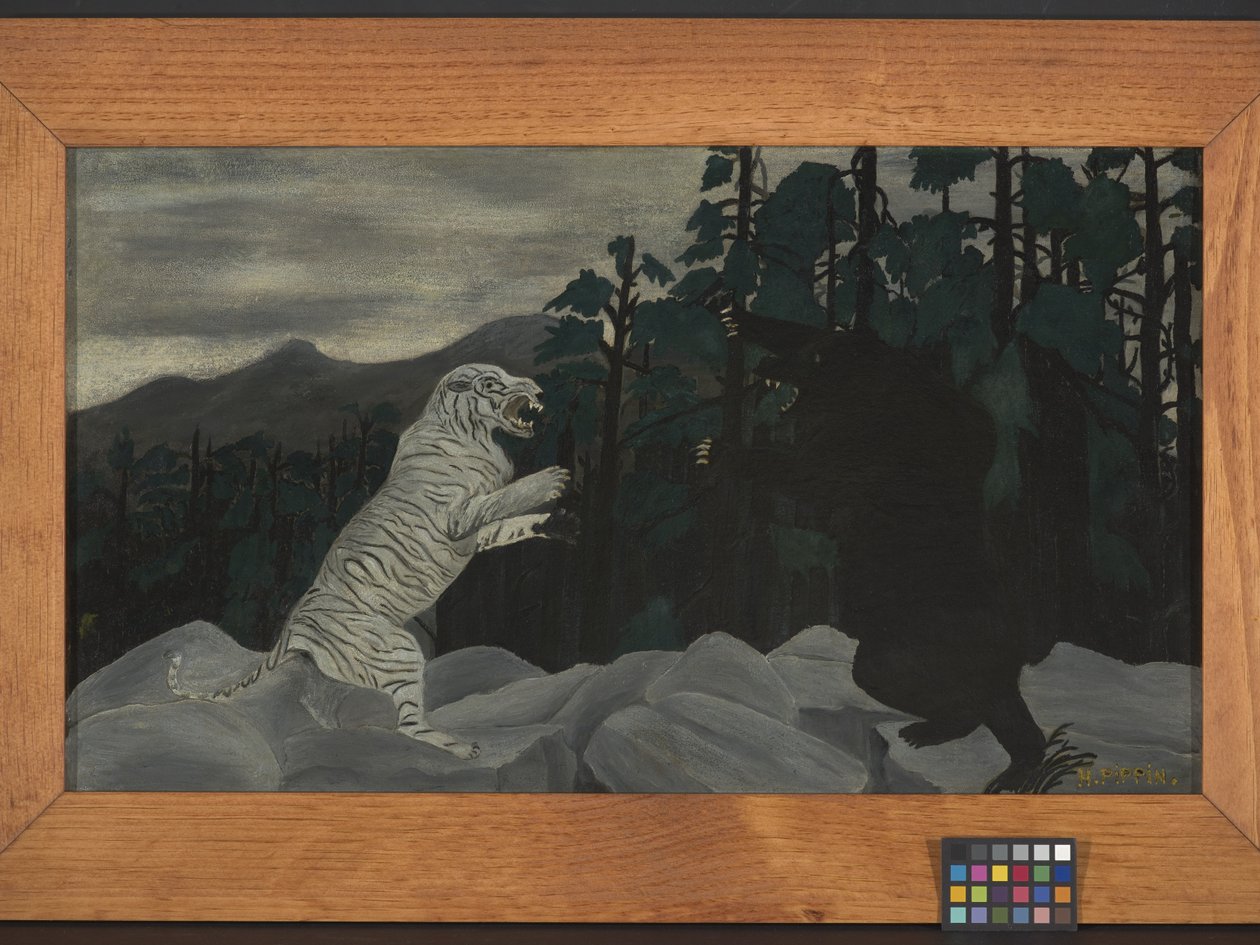 The Blue Tiger (olje på stoff) av Horace Pippin