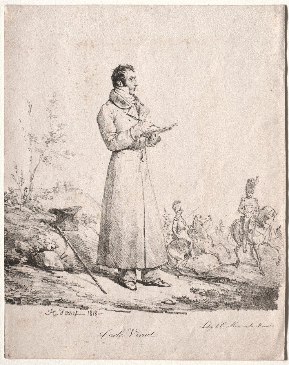 Antoine Charles Horace Vernet, kalt Carle. av Emile Jean Horace Vernet