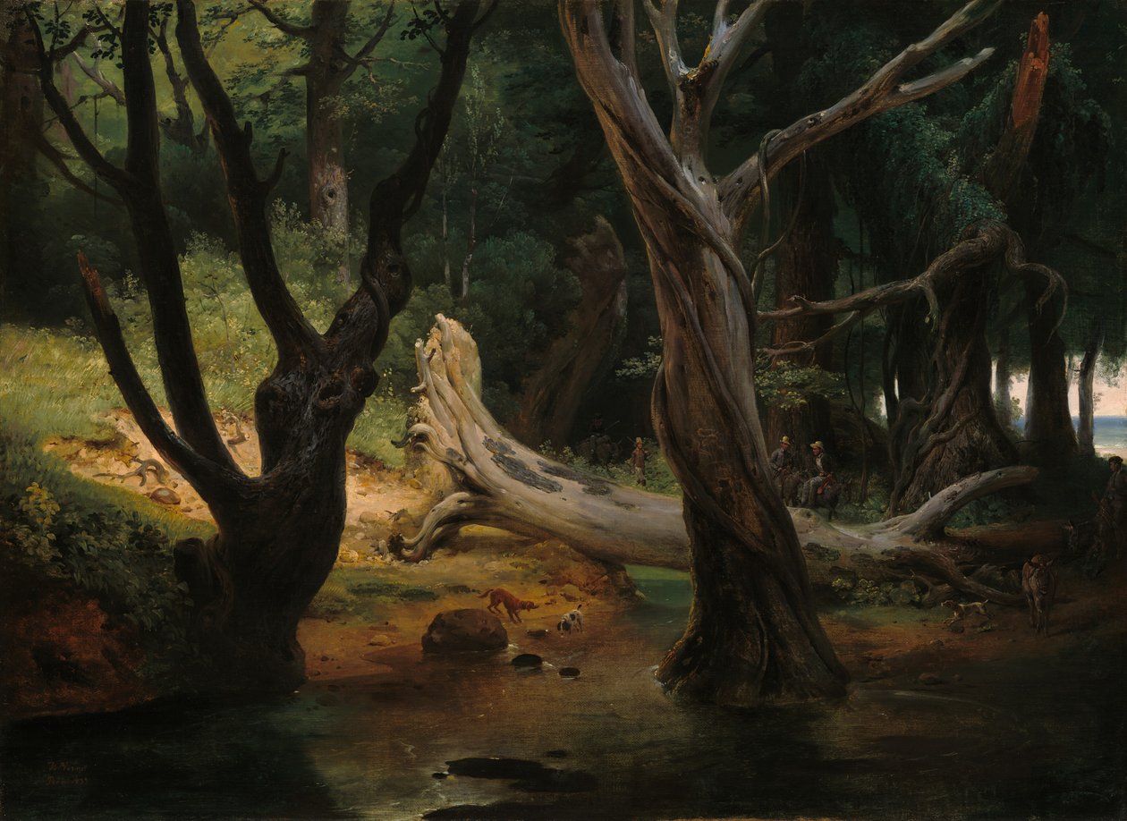 Avreise til Jakten i Pontine Myrene av Emile Jean Horace Vernet