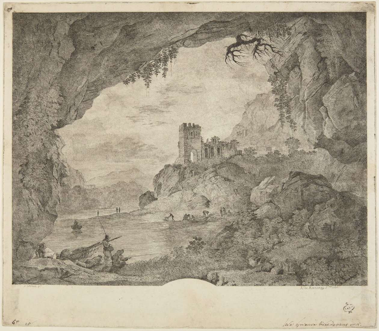 Fiske i måneskinn av Horace Vernet