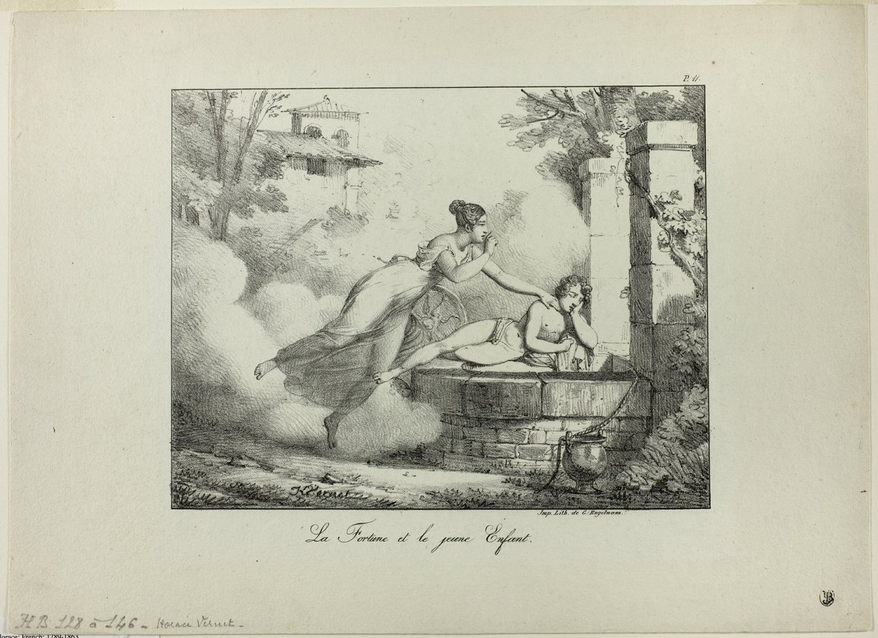 Fortune og det lille barnet av Emile Jean Horace Vernet