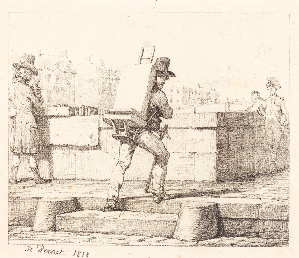 Frontispis til mappen «Croquis Lithographiques par H. Vernet» av Horace Vernet